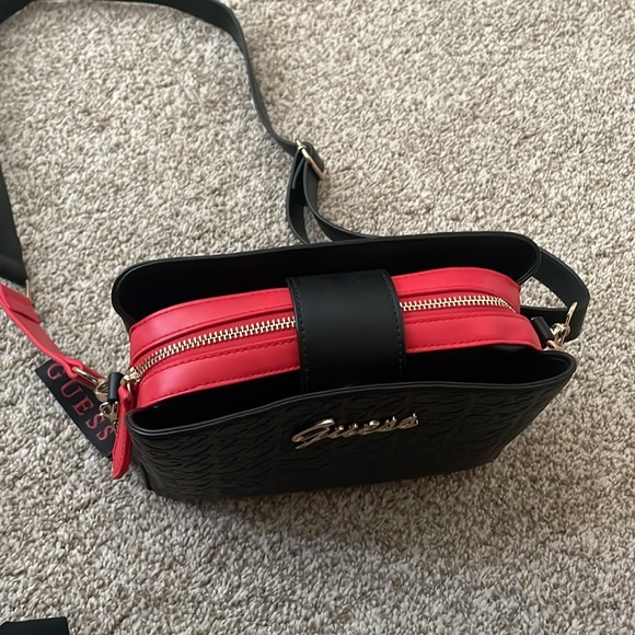 Guess Crossbody Bag | Two Colour Way - Red/Black - Picture 4 of 17